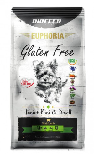 BIOFEED Euphoria Gluten Free Junior mini & small Jagnięcina - sucha karma dla psa - 12 kg