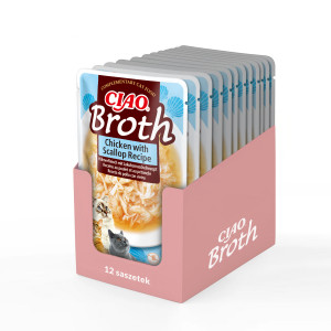 INABA Ciao Broth Chicken & Scallop Kurczak z przegrzebkami w rosole - przysmak dla kota - 12x40g