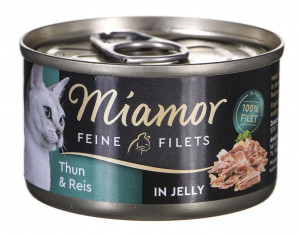  MIAMOR Feine Filets - filety mięsne tuńczyk z ryżem - mokra karma dla kota - 100 g