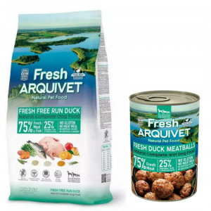 ARQUIVET Fresh Kaczka z rybą oceaniczną - półwilgotna karma dla psa - 10kg + GRATIS!