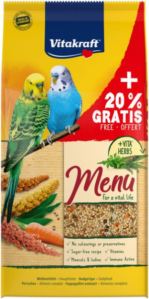 VITAKRAFT Menu Vital - karma dla papugi falistej - 1 kg + 20% GRATIS!