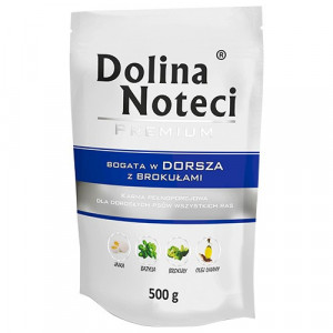 DOLINA NOTECI Premium bogata w dorsza z brokułami - mokra karma dla psa - 500 g