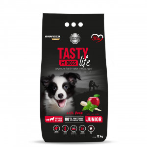 BIOFEED TASTY DOGS LIFE JUNIOR M&L WITH BEEF 12KG