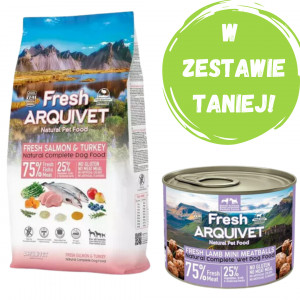 ARQUIVET Fresh Łosoś z indykiem - półwilgotna karma dla psa - 10kg + GRATIS!