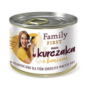 FAMILY FIRST Adult Małe rasy Kurczak z burakami - mokra karma dla psa - 200g