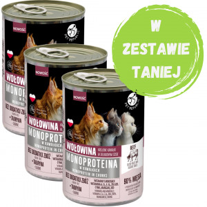 PET REPUBLIC Monoproteina Wołowina w sosie - mokra karma dla kota - 3x400g