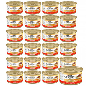 GOURMET GOLD Sauce Delight z wołowiną - mokra karma dla kota - puszka - 24x85 g