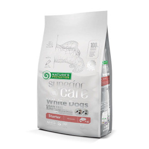 NATURE'S PROTECTION Superior Care White Dogs Grain Free Starter Łosoś - sucha karma dla psa - 1,5kg