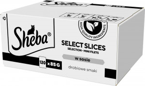 SHEBA Select Slices Drobiowe smaki - mokra karma dla kota - 120x85 g