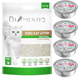 DIAMENTIQ Tofu Neutral Ultra clumping - żwirek roślinny - 2,5kg + GRATIS!