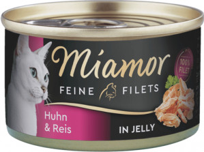 MIAMOR Feine Filets - filety mięsne kura z ryżem - mokra karma dla kota - 100 g