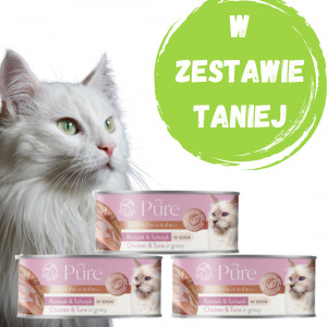 PET REPUBLIC PURE Adult kurczak i tuńczyk - mokra karma dla kota - 3x80g