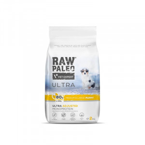 VETEXPERT Raw Paleo Ultra Medium&Large Puppy Indyk - sucha karma dla szczeniąt - 2kg