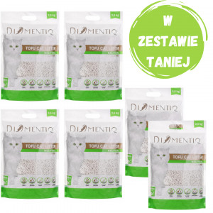 Żwirek dla kota ekologiczny tofu zbrylający Naturalny DIAMENTIQ 6x2,5kg