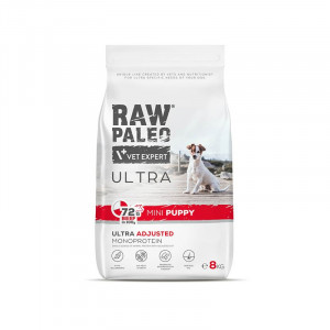 VETEXPERT Raw Paleo Ultra Mini Puppy Wołowina - sucha karma dla szczeniąt małych ras - 8kg