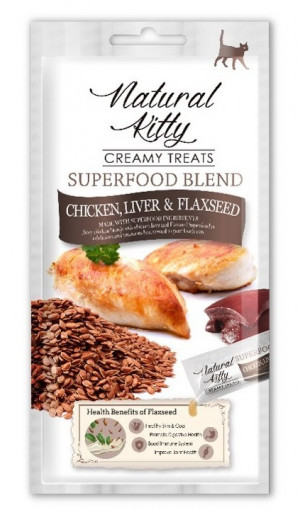 NATURAL KITTY Superfood Blend Kurczak z wątróbką - przysmak dla kota - 4 x 12g