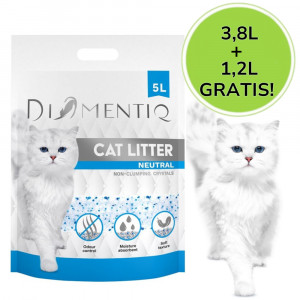 DIAMENTIQ Żwirek Neutralny, Silikonowy, Niezbrylający się dla kota - 3,8 l + 1,2 l GRATIS!