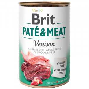 BRIT Paté & Meat Venison - mokra karma dla psa - 400g