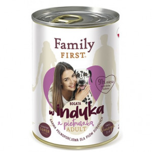 FAMILY FIRST Adult Indyk z pietruszką - mokra karma dla psa - 400g