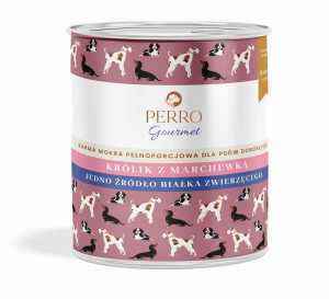 PERRO Gourmet Królik z marchewką - mokra karma dla psa - 800g