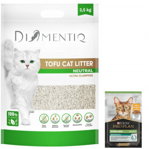 DIAMENTIQ Tofu Neutral Ultra clumping - żwirek roślinny - 2,5kg + GRATIS!