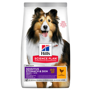 HILL'S Science Plan Canine Adult Sensitive Stomach & Skin Medium Breed Kurczak - sucha karma dla psa - 2,5 kg