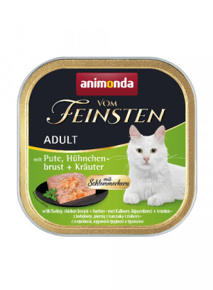 ANIMONDA Vom Feinsten Adult Classic Cat indyk, pierś z kurczaka i zioła - mokra karma dla kota - 100 g