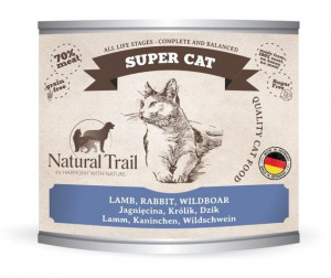 NATURAL TRAIL Super Cat Jagnięcina, królik, dzik - mokra karma dla kota - 200g