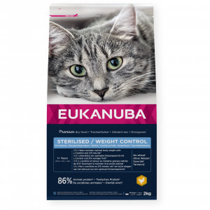 EUKANUBA Sterilised/Weight Control Chicken - sucha karma dla kota - 2kg