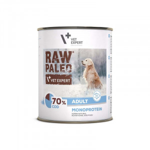 VETEXPERT Raw Paleo Adult Monoprotein Dorsz - mokra karma dla psa - 800g