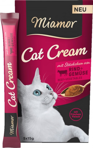 MIAMOR Cat Cream Pasta z wołowiną - przysmak dla kota - 6x15g