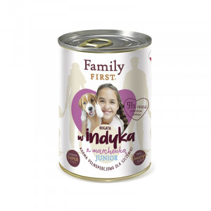 FAMILY FIRST Junior Indyk z marchewką - mokra karma dla psa - 400g