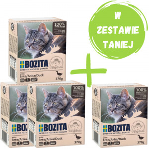 BOZITA kaczka w galaretce - mokra karma dla kota - 3x370g +370g GRATIS!