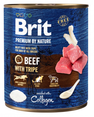 BRIT Premium by Nature Wołowina z flaczkami - mokra karma dla psa - 800 g