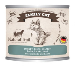 NATURAL TRAIL Family Cat Indyk, kaczka, łosoś - mokra karma dla kota - 200g