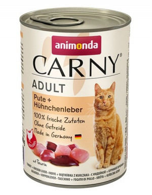 ANIMONDA Carny Adult Cat indyk i wątróbka z kurczaka - mokra karma dla kota - 400 g