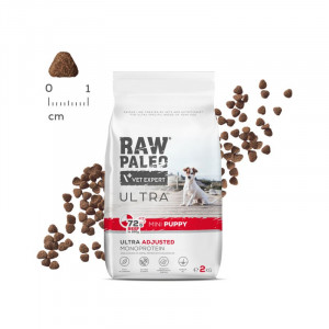 VETEXPERT Raw Paleo Ultra Mini Puppy Wołowina - sucha karma dla szczeniąt małych ras - 2kg