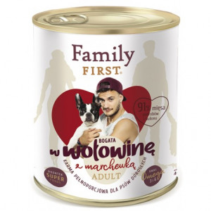 FAMILY FIRST Adult Wołowina z marchewką - mokra karma dla psa - 800g