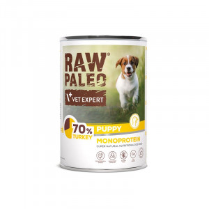 VETEXPERT Raw Paleo Puppy Monoprotein Indyk - mokra karma dla szczeniąt - 400g