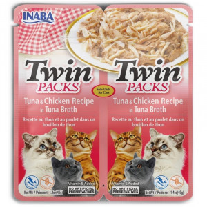 INABA Cat Twin Tuńczyk&Kurczak 2x40g - Przysmak dla kotów - 2x40g