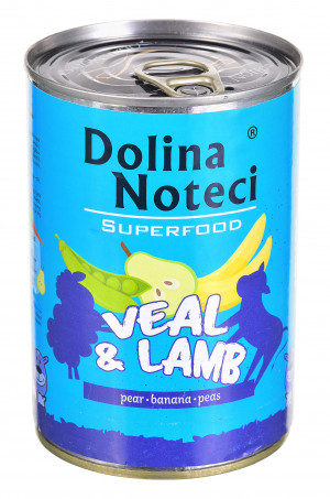 DOLINA NOTECI Superfood z cielęciną i jagnięciną - mokra karma dla psa - 400 g