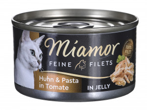 MIAMOR Feine Filets - filety mięsne kurczak z makaronem - mokra karma dla kota - 100 g