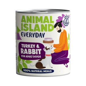 ANIMAL ISLAND Everyday Indyk i królik - mokra karma dla psa - 800g