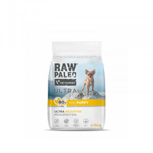 VETEXPERT Raw Paleo Ultra Mini Puppy Indyk - sucha karma dla szczeniąt - 750g