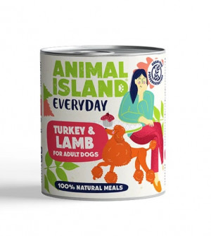 ANIMAL ISLAND Everyday Indyk i jagnięcina - mokra karma dla psa - 800g