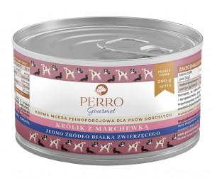 PERRO Gourmet Królik z marchewką - mokra karma dla psa - 200g