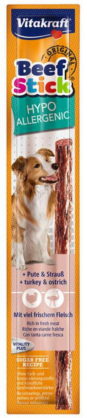 VITAKRAFT Beef Stick Hypoallergenic z indykiem i strusiem - przysmak dla psa - 12 g