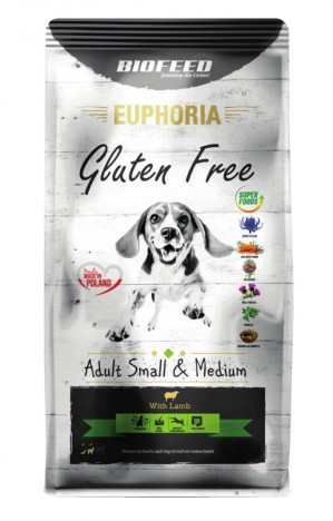 BIOFEED Euphoria Gluten Free Adult small & medium Jagnięcina - sucha karma dla psa - 12 kg