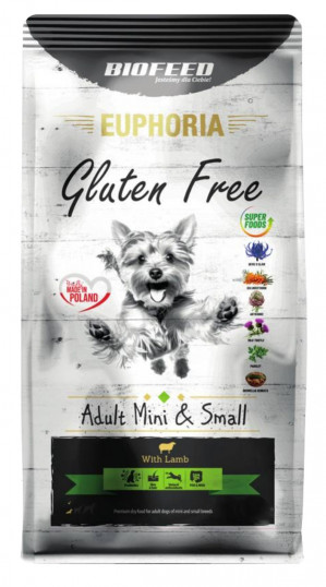 BIOFEED Euphoria Gluten Free Adult mini & small Jagnięcina - sucha karma dla psa - 12 kg