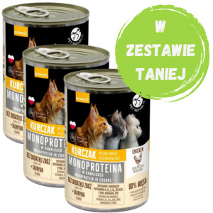 PET REPUBLIC Monoproteina Kurczak w sosie - mokra karma dla kota - 3x400g